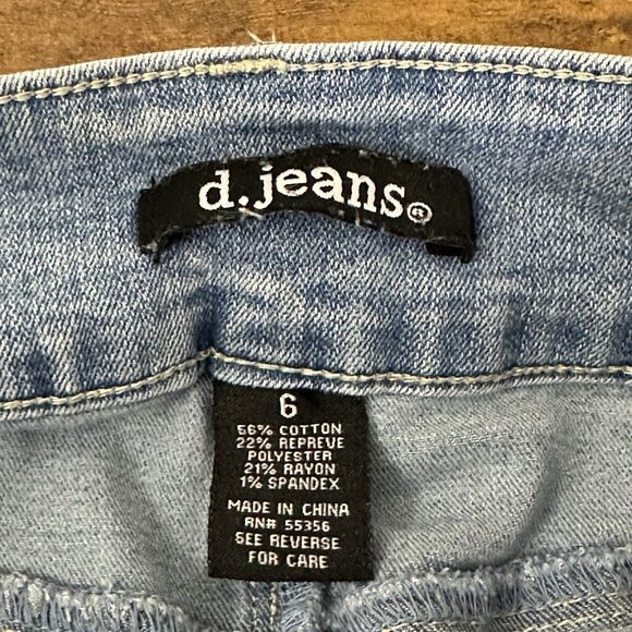 D. Jeans Women’s Skinny Jeans Blue Mid Rise Stretch Casual Light Wash Denim 6 - Picture 5 of 7